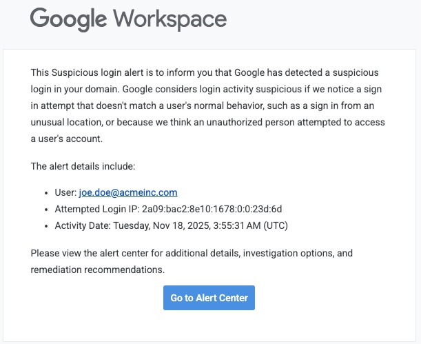 Suspicious email or new login notification — an example of behavioral detection in everyday life