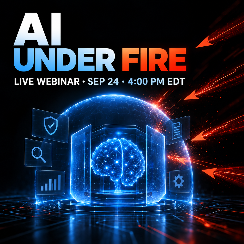 AI Under Fire live webinar announcement