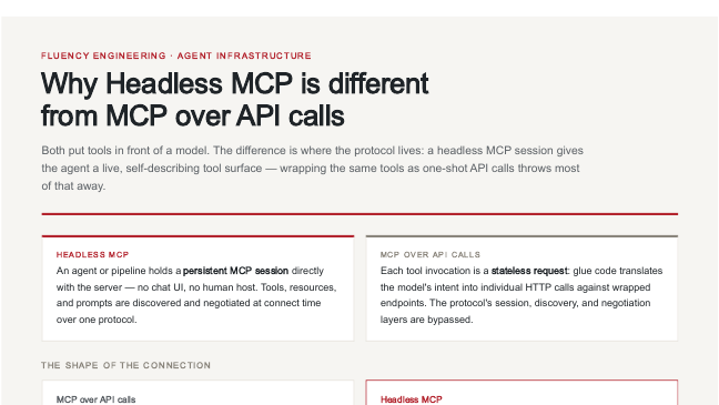Preview of the Headless MCP versus MCP over API calls engineering brief