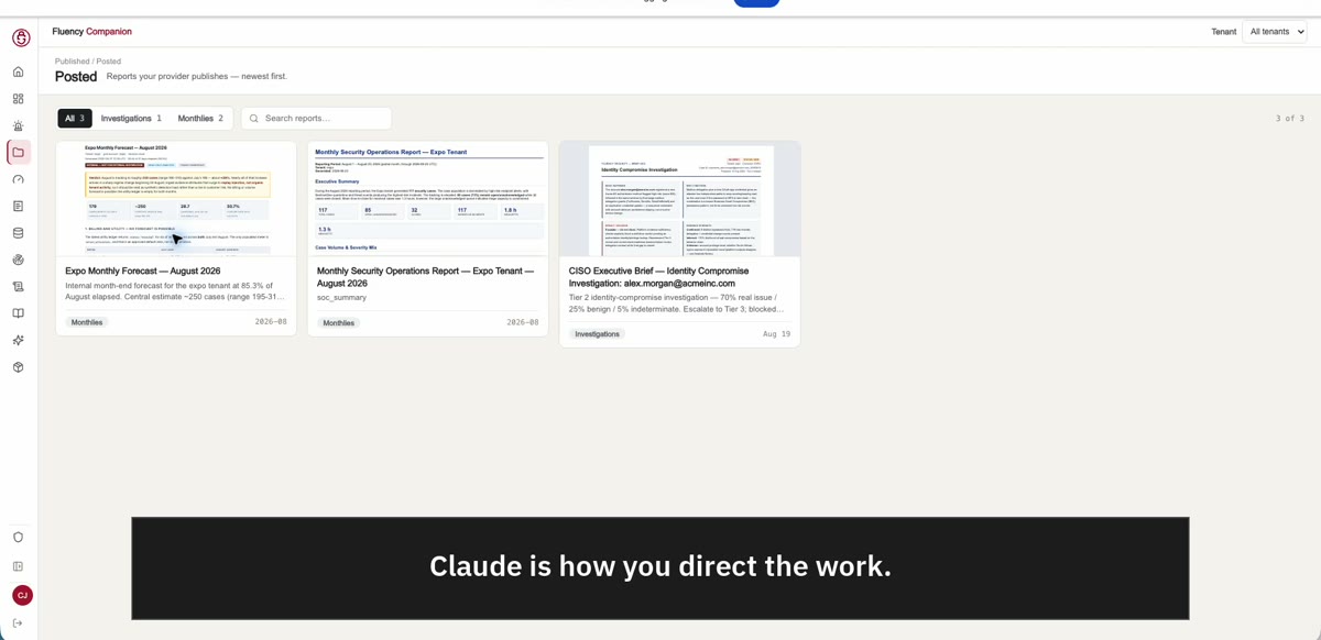 Fluency Companion showing posted operational security work